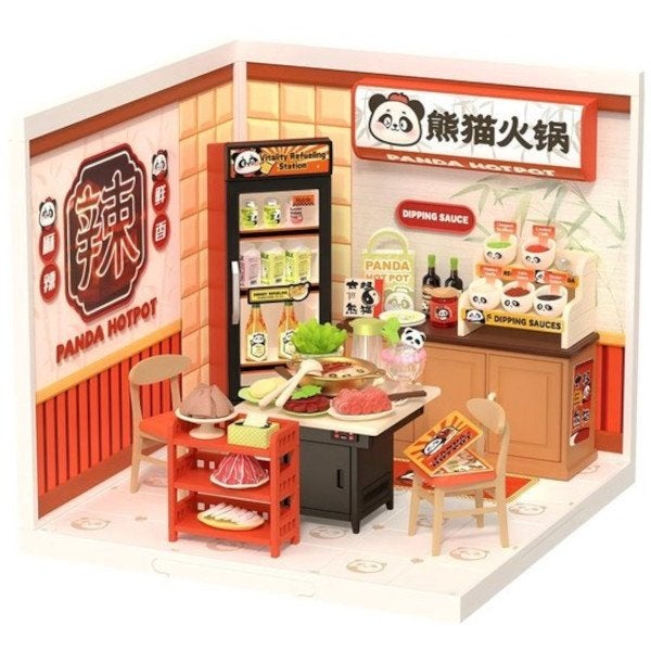 Robotime Panda Hot Pot DW020 Bouwpakket Nieuw, Hobby en Vrije tijd, Knutselen, ROKR, Gebouwen, Nieuw, Meerkleurig