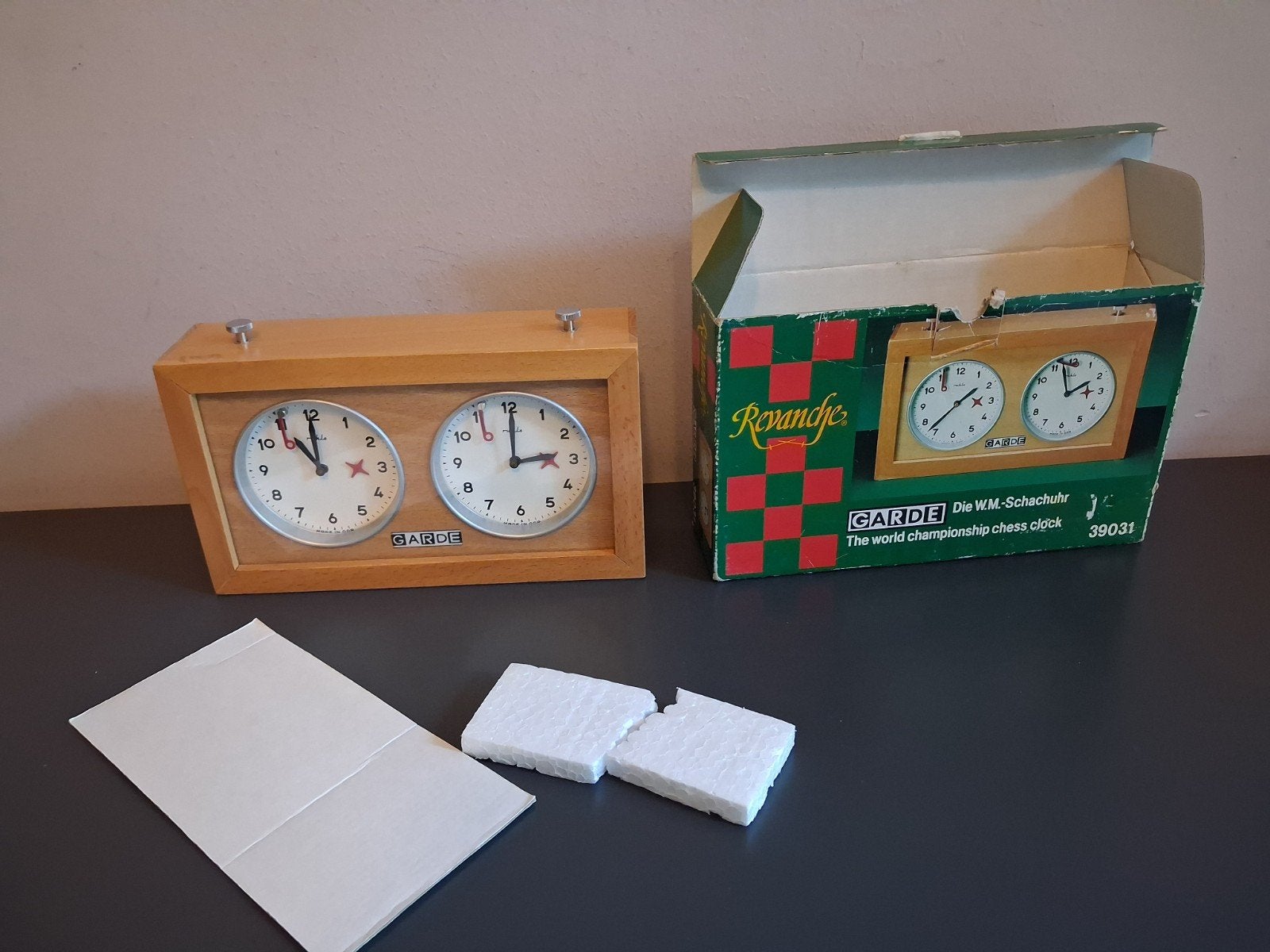 Garde Revanche Schaakklok klok schaken, Ophalen of Verzenden