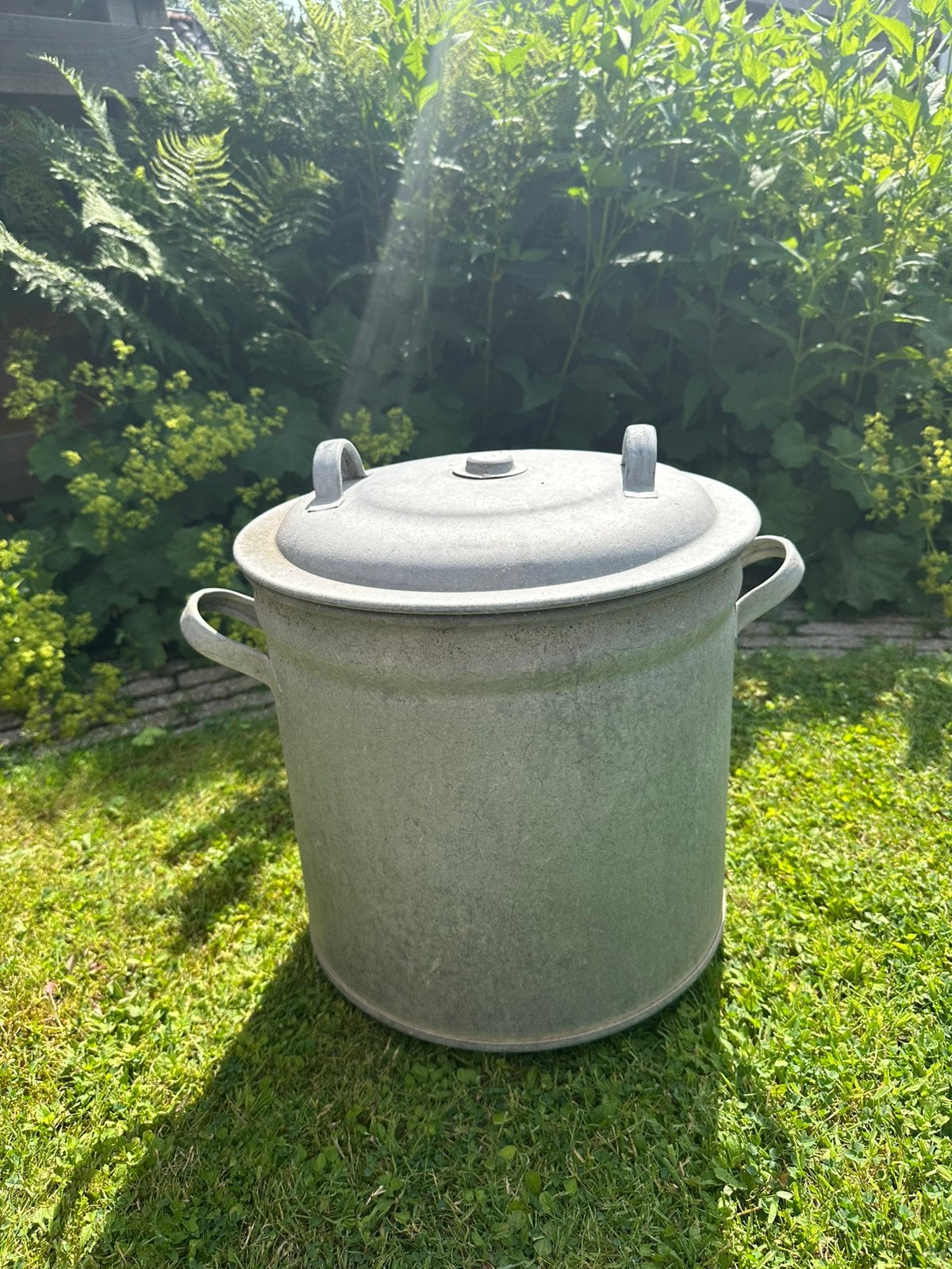 Traditionele brocante zinken wasketel weckketel, Antiek en Kunst, Curiosa en Brocante, Ophalen