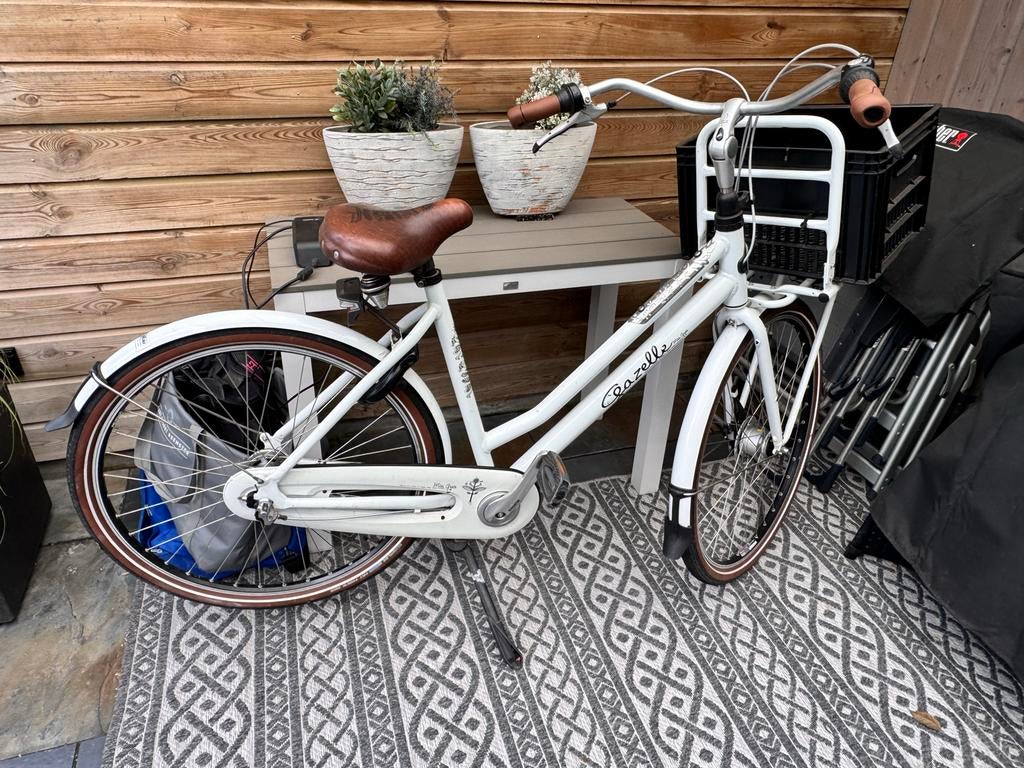 Gazelle Miss Grace damesfiets met krat in prefecte staat, Fietsen en Brommers, Fietsen | Dames | Damesfietsen, Ophalen, 53 tot 56 cm