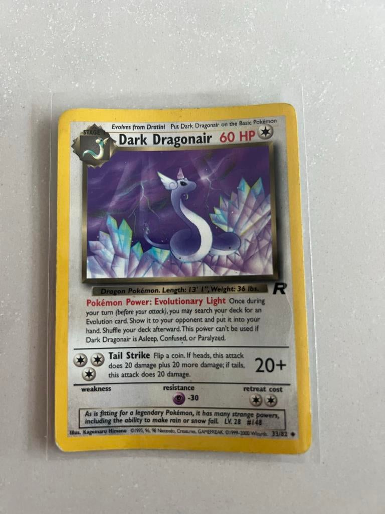 Dark Dragonair Pokémon kaart, Ophalen of Verzenden, Gebruikt, Losse kaart