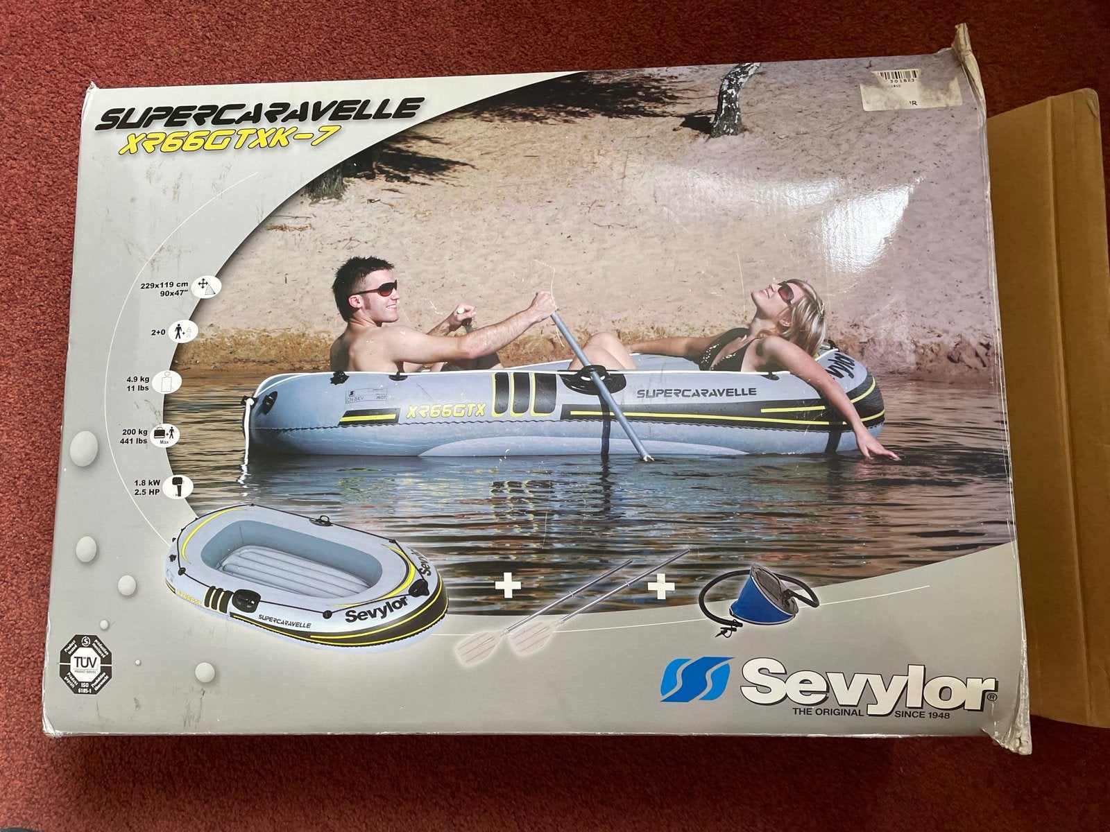 Roeiboot Sevylor Supercaravelle XR65GTX-7  met Roeispanen, Ophalen, Zo goed als nieuw