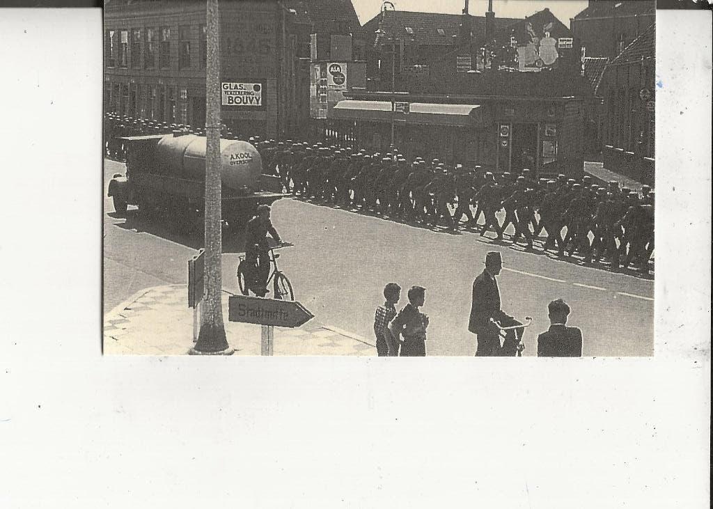 Dordrecht 2eWO Joh.de Wittstr Duitse troepen bord Stadsmitte, Ophalen of Verzenden, 1940 tot 1960, Ongelopen, Zuid-Holland