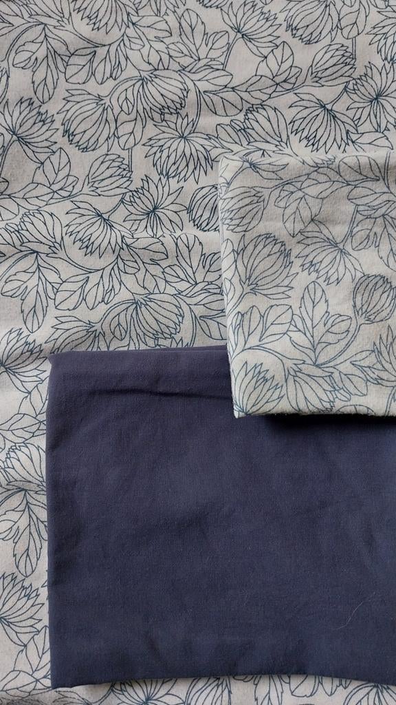 IKEA 1 pers. Dekbedovertrek met 2 slopen - Bloemenpatroon, Gebruikt, Eenpersoons, Blauw, Dekbedovertrek