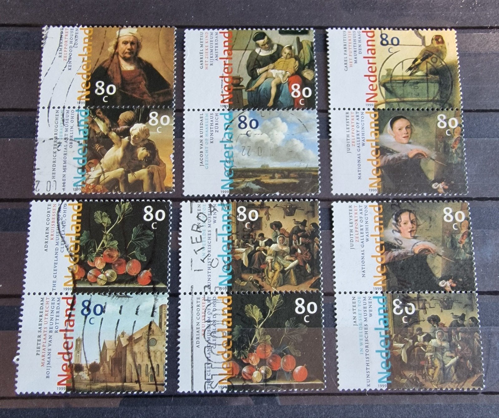 kv1257 paren Nederlandse postzegels - Meesterwerken uit de s, Ophalen of Verzenden, Na 1940, Gestempeld