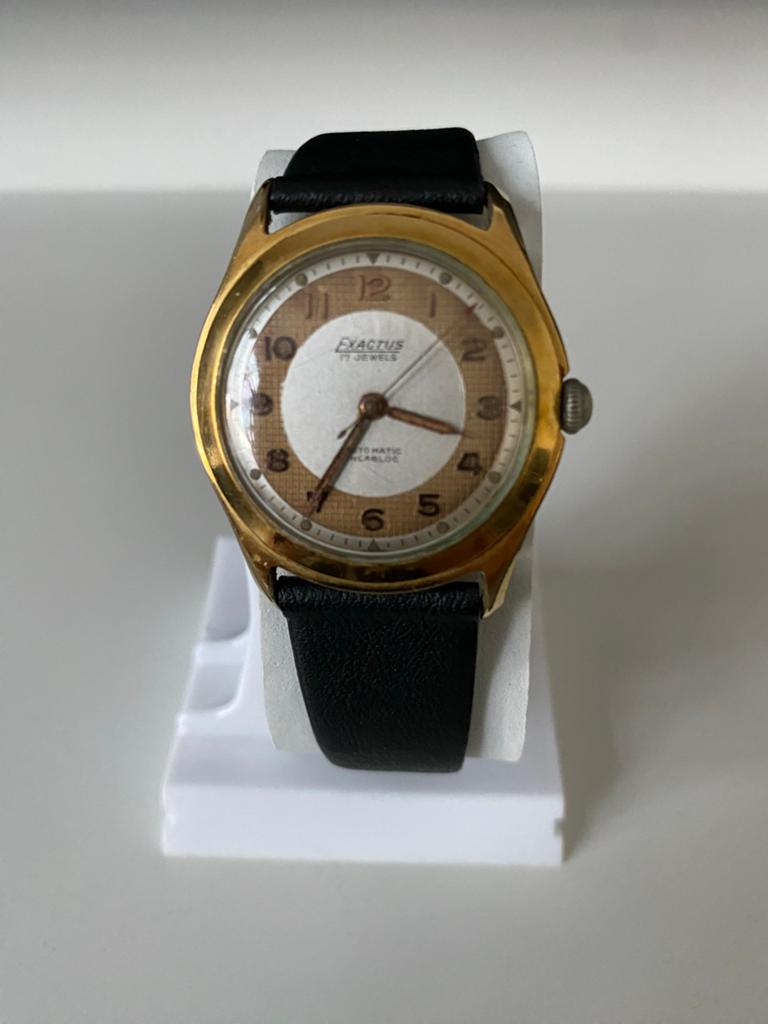 Vintage Exactus Polshorloge - Verguld, Jaren '60, Ophalen of Verzenden, Gebruikt