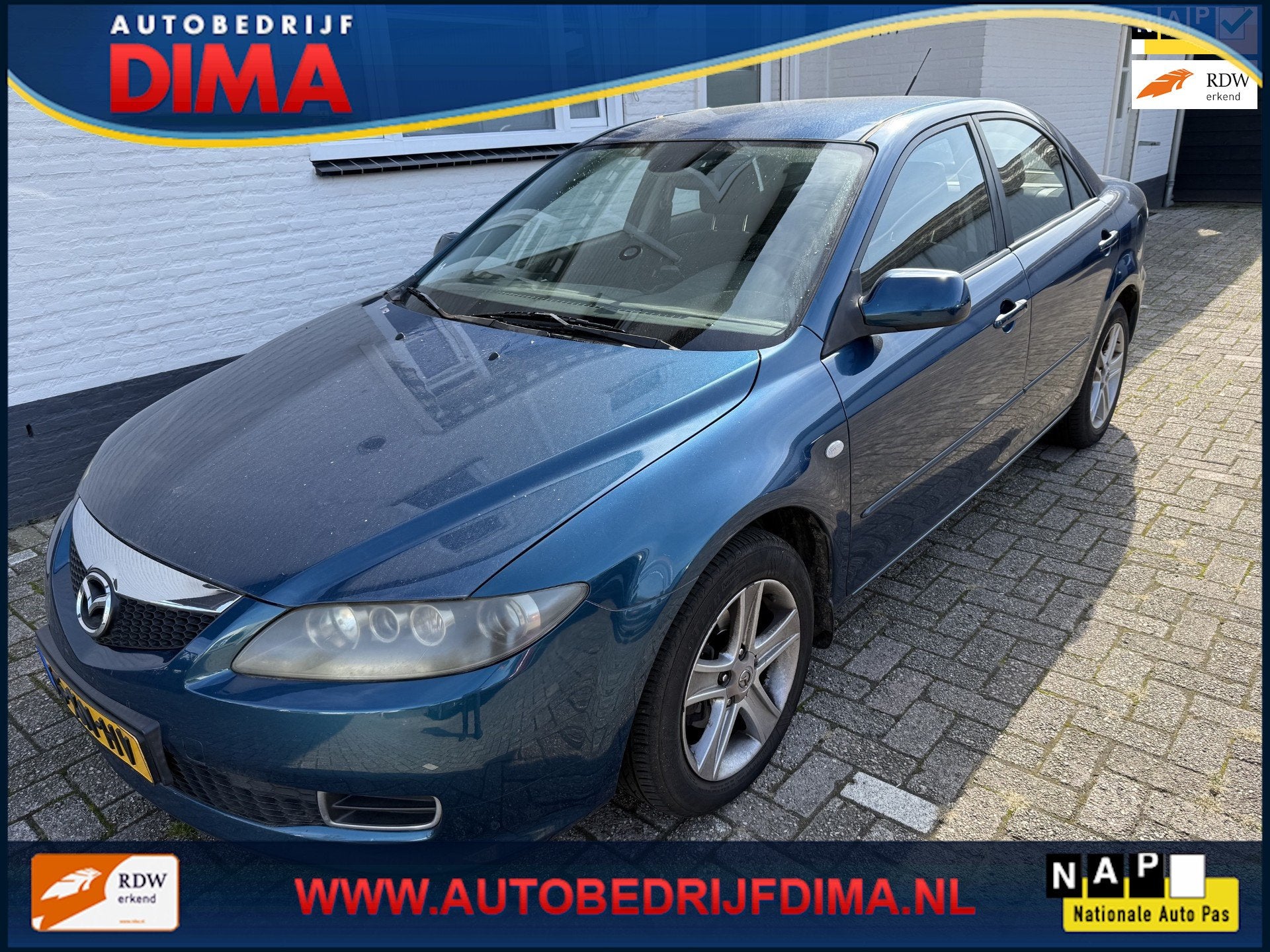 Mazda 6 1.8i Touring, Auto's, Dealer onderhouden, Stof, 4 cilinders, Blauw