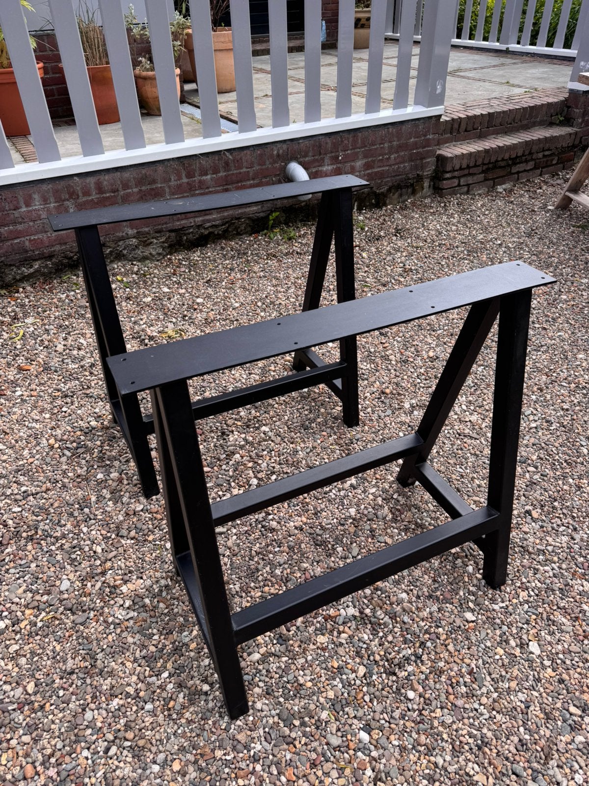 Stalen tafel onderstel / schragen, Ophalen, Gebruikt, Rechthoekig, 50 tot 100 cm