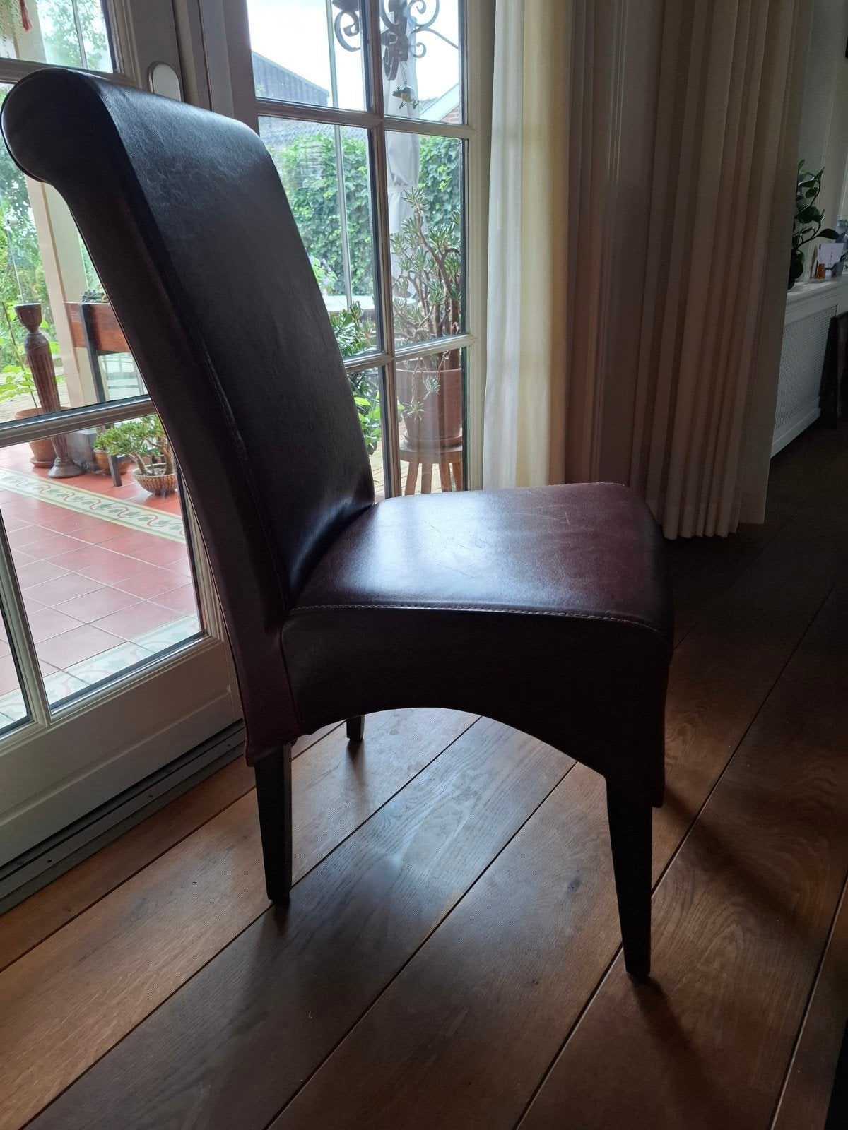 Mooie leren eetkamer stoelen., Ophalen, Gebruikt, Leer, Landelijk