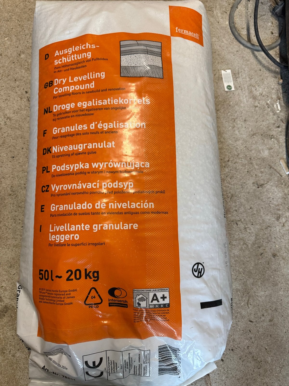 Fermacell Droge Egalisatiekorrels 50L / 20kg, Ophalen, Nieuw, Overige materialen, Overige typen