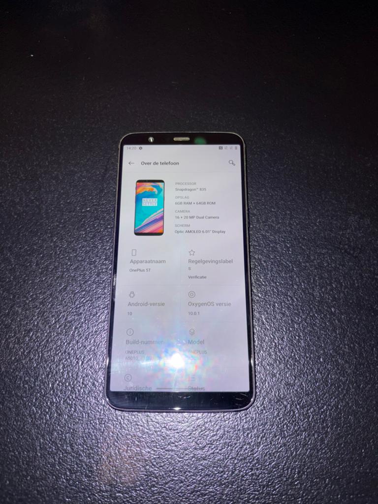 Oneplus 5T 64gb zwart gebruikt, 64 GB, Ophalen of Verzenden, Zo goed als nieuw, Zwart