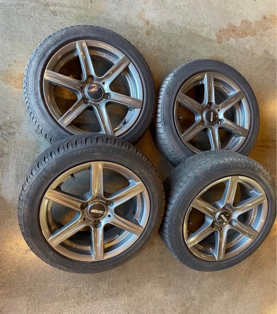 Smart Velgen, alutec velgen met semperit winterbanden, Auto-onderdelen, Ophalen, Gebruikt, Velg(en), 175 mm