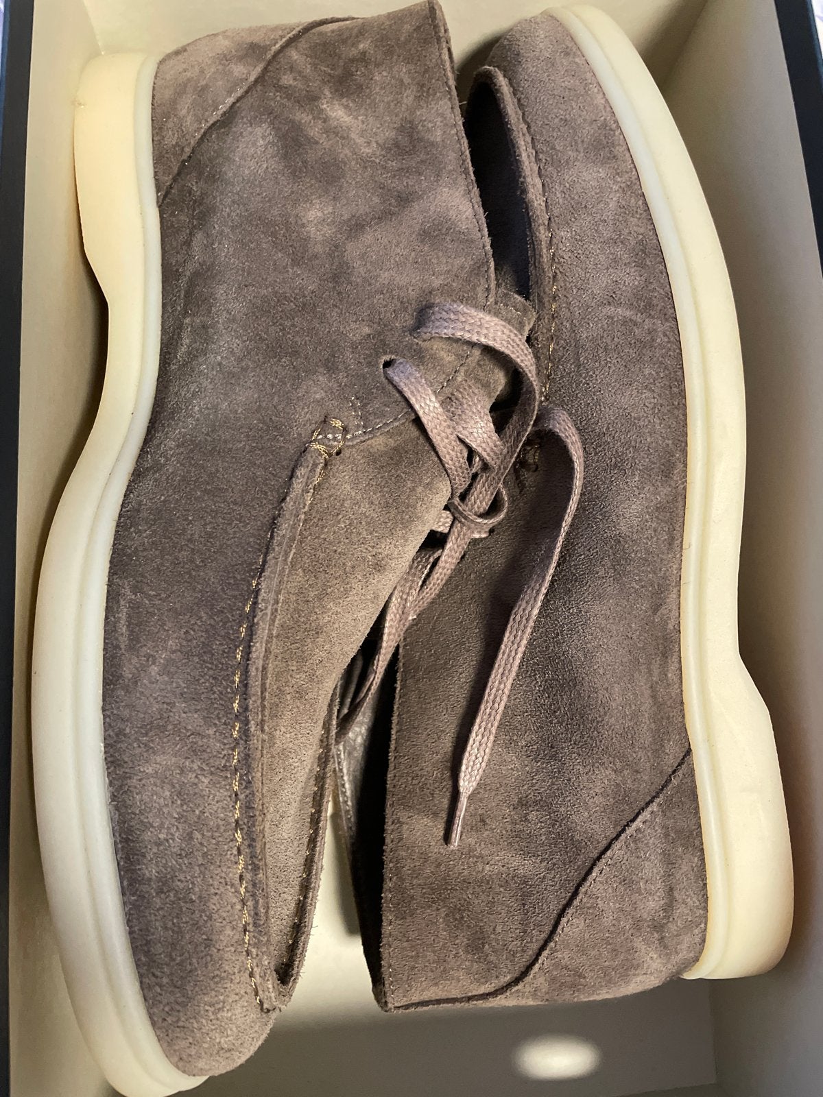 Suitsupply Taupe suède veterschoenen - Maat 42, Kleding | Heren, Schoenen, Ophalen, Zo goed als nieuw, Bruin, Veterschoenen