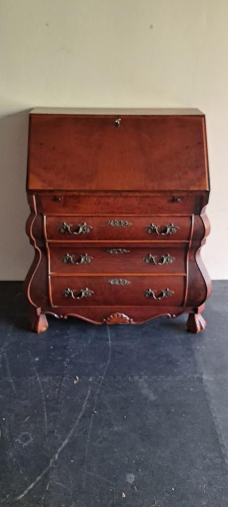 Vintage secretaire met veel vakjes en slot, Ophalen of Verzenden