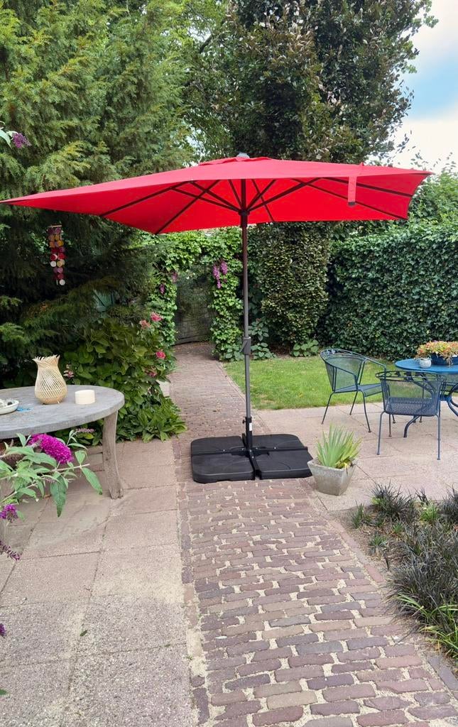 Complete Parasolset – Madison 280x280cm + Voet + Hoes), Ophalen, Overige typen, 2 tot 3 meter, Zo goed als nieuw