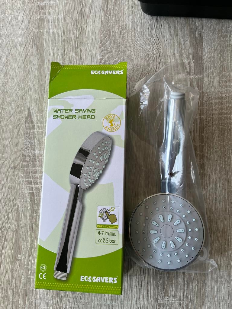 Ecosavers Waterbesparende Douchekop - Nieuw in doos, Ophalen, Nieuw, Chroom, Douche