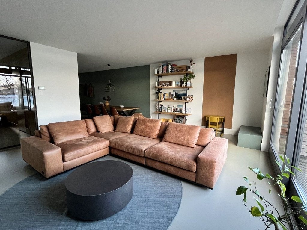PTMD Block hoekbank cognac leer, 4 elementen, modulair, Ophalen, Gebruikt, Hoekbank, Leer