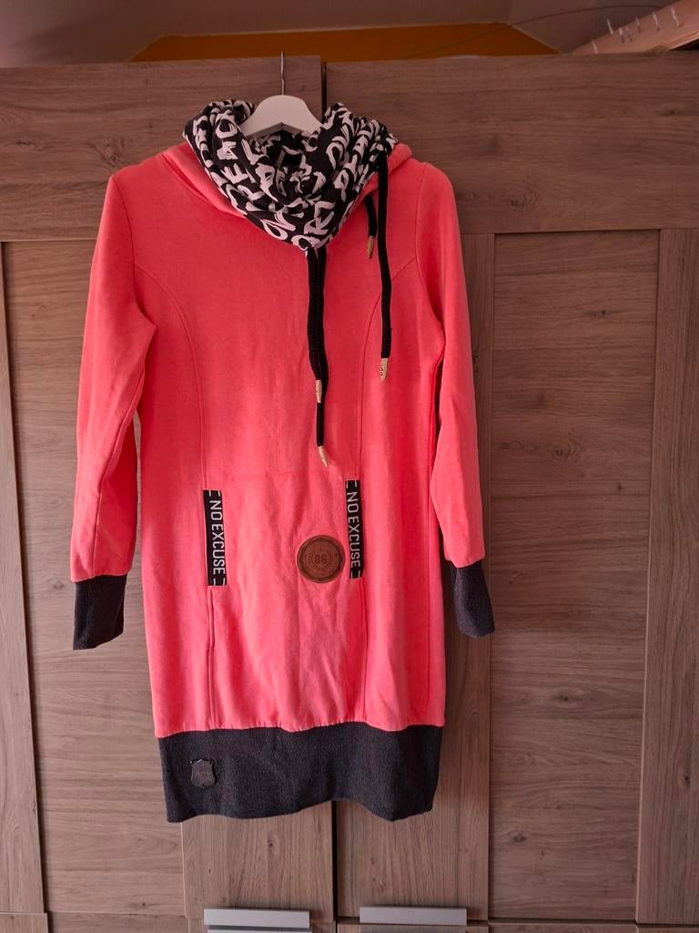 Heerlijk warme oversized sweater trui roze oranje, Kleding | Dames, Ophalen of Verzenden, Zo goed als nieuw, Oranje