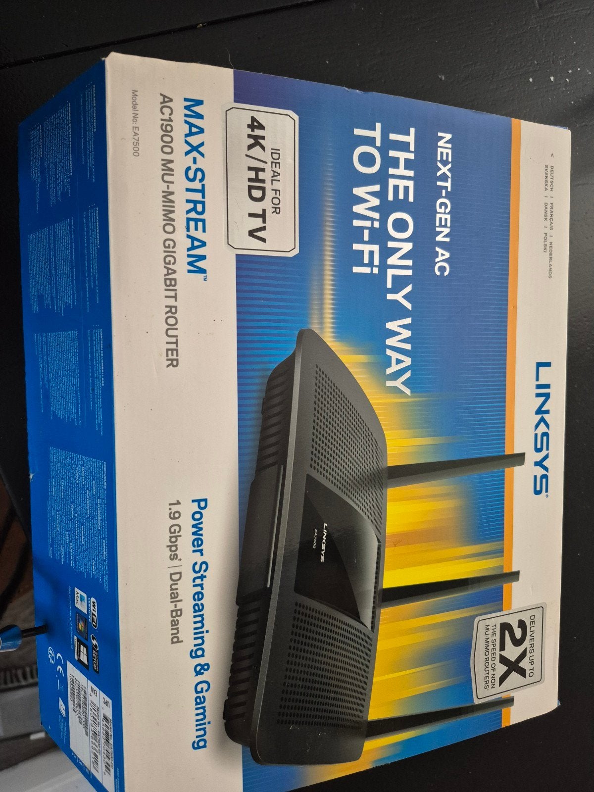 Linksys Max-Stream AC1900 MU-MIMO Gigabit Router EA7500, Computers en Software, Routers en Modems, Ophalen, Gebruikt, Router, Linksys