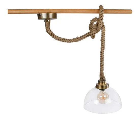 Hanglamp met touw en glazen kap - Maritieme stijl, Ophalen, Nieuw, Glas, Minder dan 50 cm