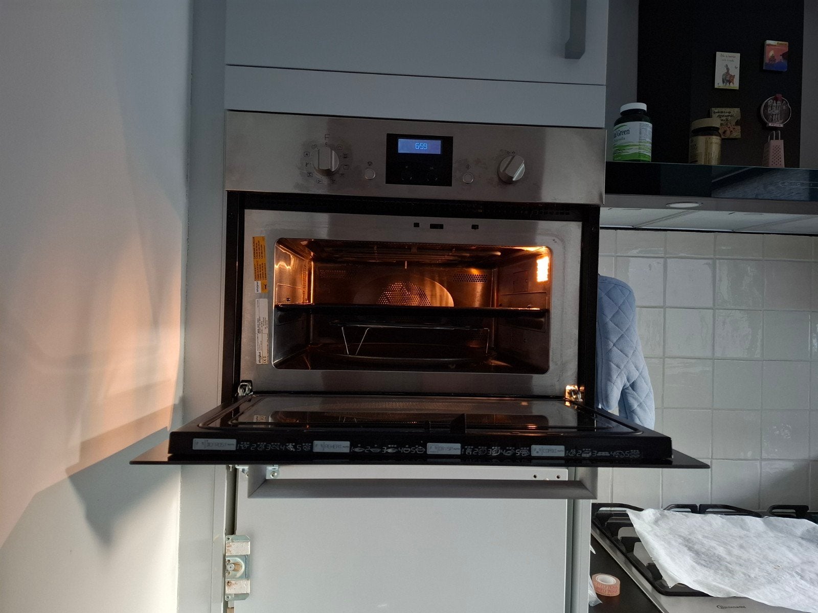 Inbouw combi magnetron/oven Whirlpool., Witgoed en Apparatuur, Ovens, Ophalen, Gebruikt