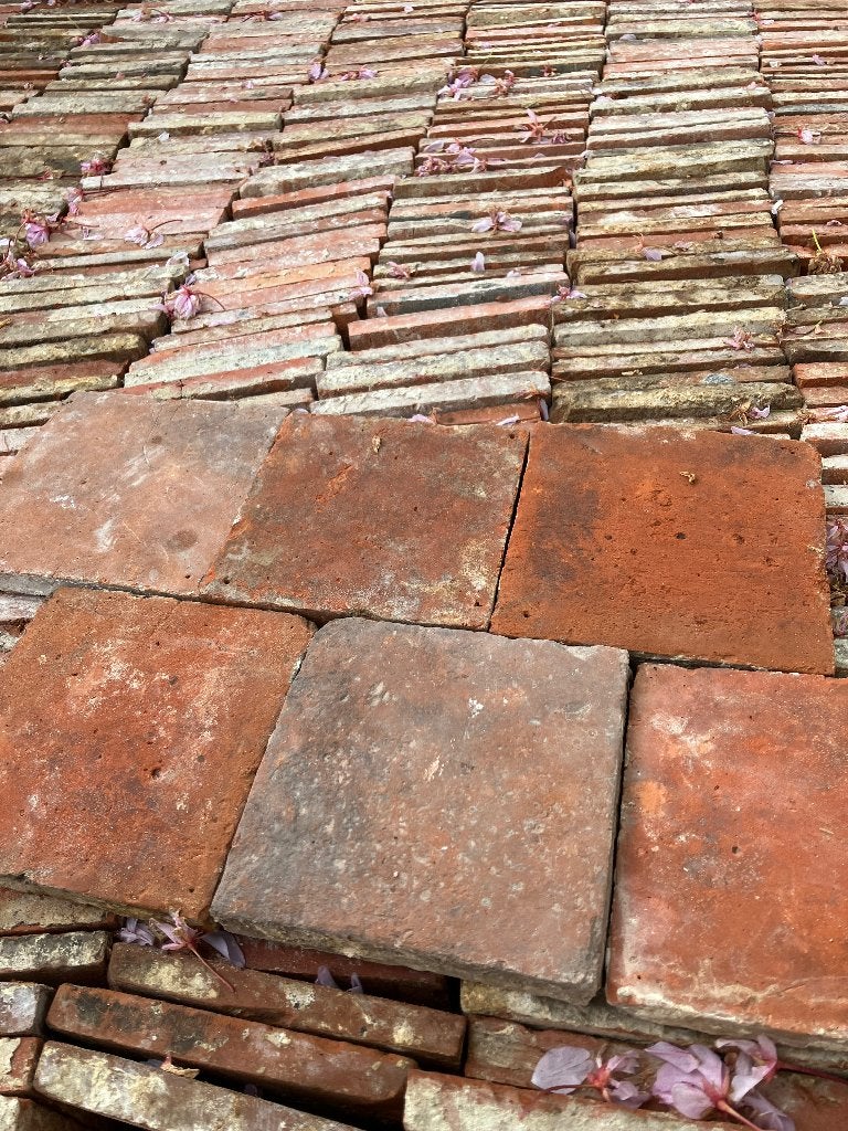 Lot Antieke terracotta tegels. Voor info BELLEN 0474220705, Ophalen