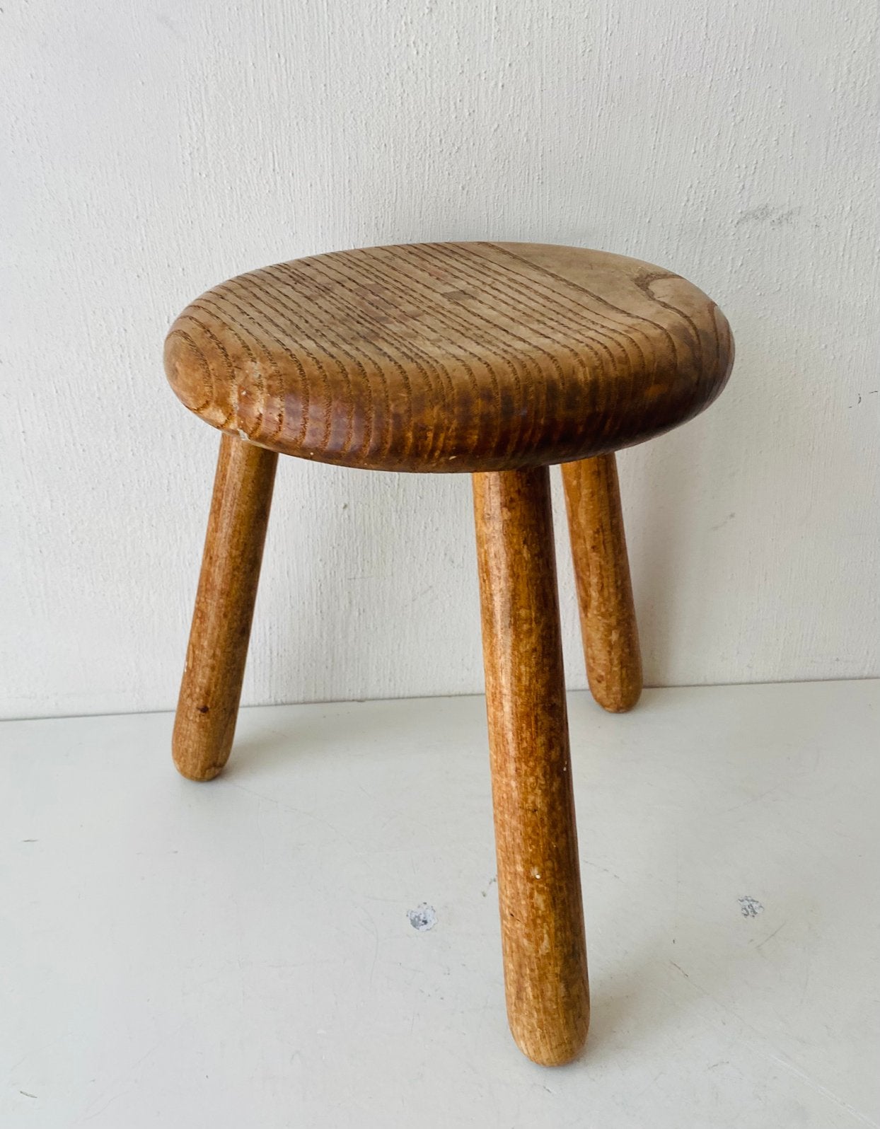 Eikenhouten melk-krukje , vintage, Gebruikt, Onbekend, Ophalen of Verzenden, Onbekend