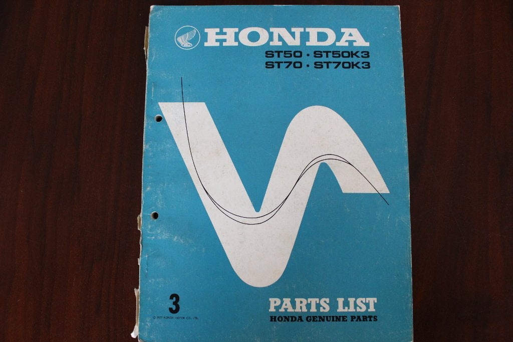 Honda ST50 K3 ST70 K3 1977 parts list, Ophalen of Verzenden, Gebruikt