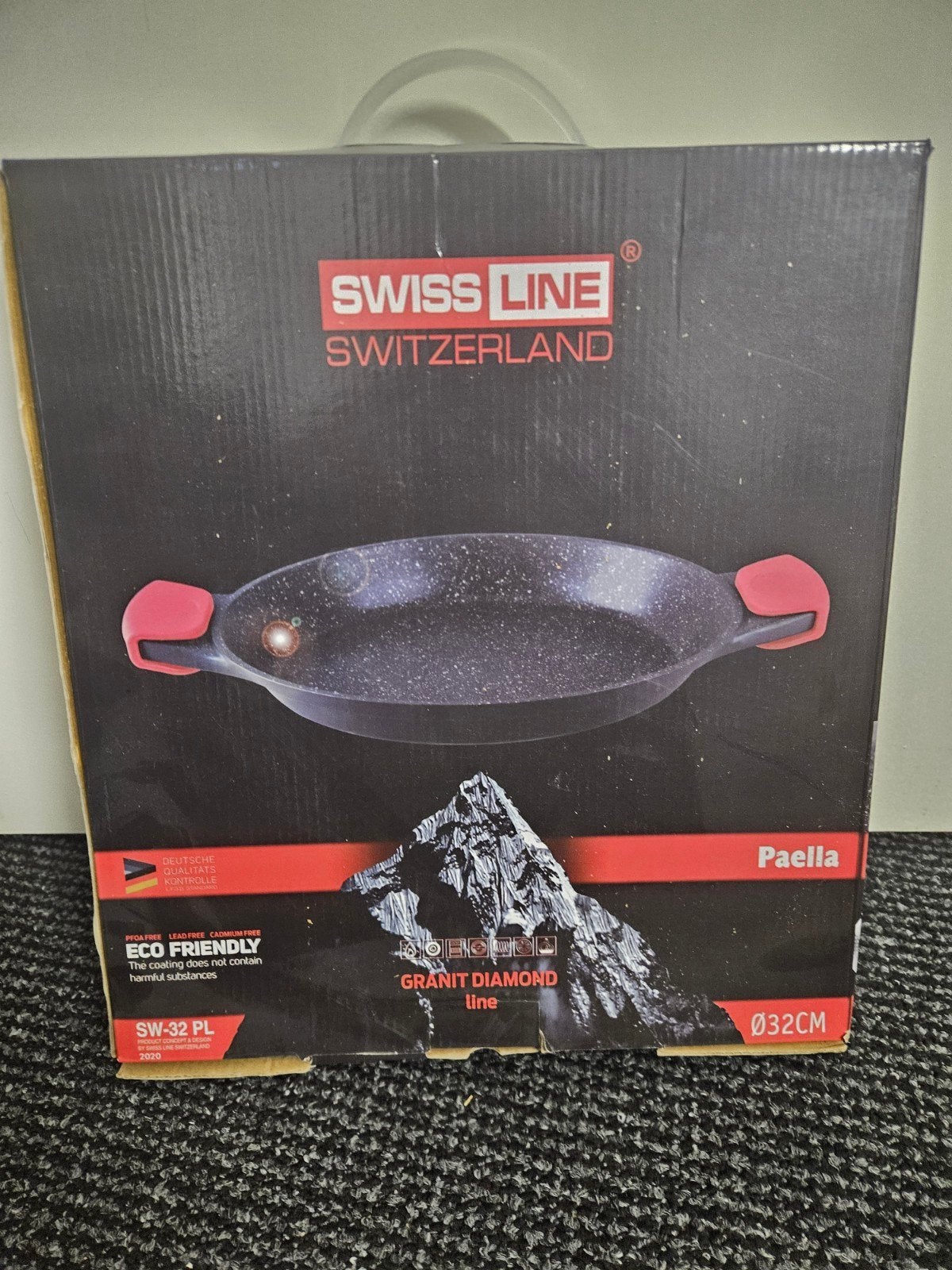 Swiss Line Paella Pan 32cm - Granit Diamond Line, Inductieplaat, Ophalen of Verzenden, Koekenpan of Braadpan, Nieuw