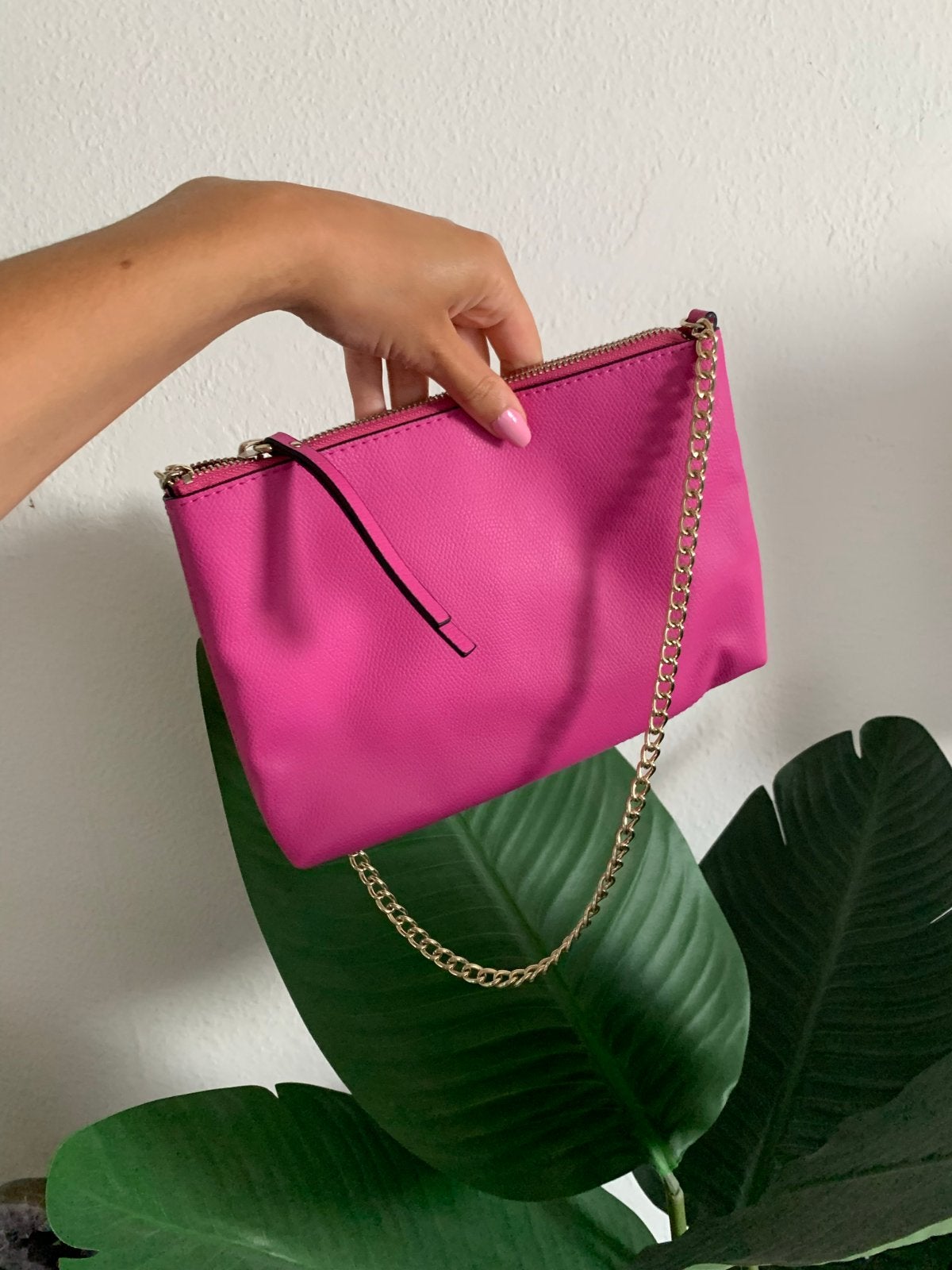 Roze clutch met gouden ketting - helemaal nieuw, T, Nieuw, T, Ophalen of Verzenden