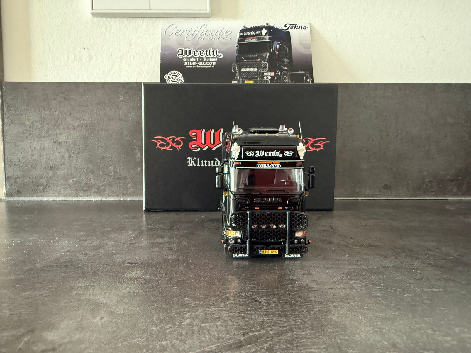 Tekno - Scania Weeda Black Sheep, Ophalen of Verzenden, Zo goed als nieuw, Bus of Vrachtwagen, Tekno