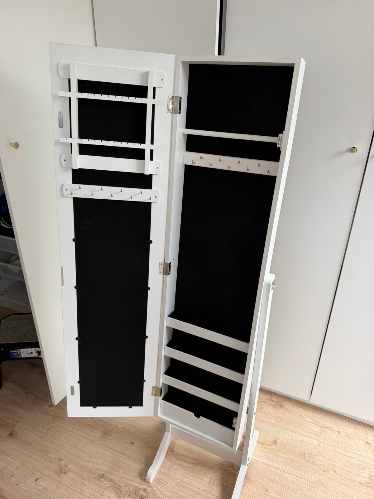 Sieradenkast met spiegel, Ophalen, Gebruikt, Wit, Met spiegeltje(s)