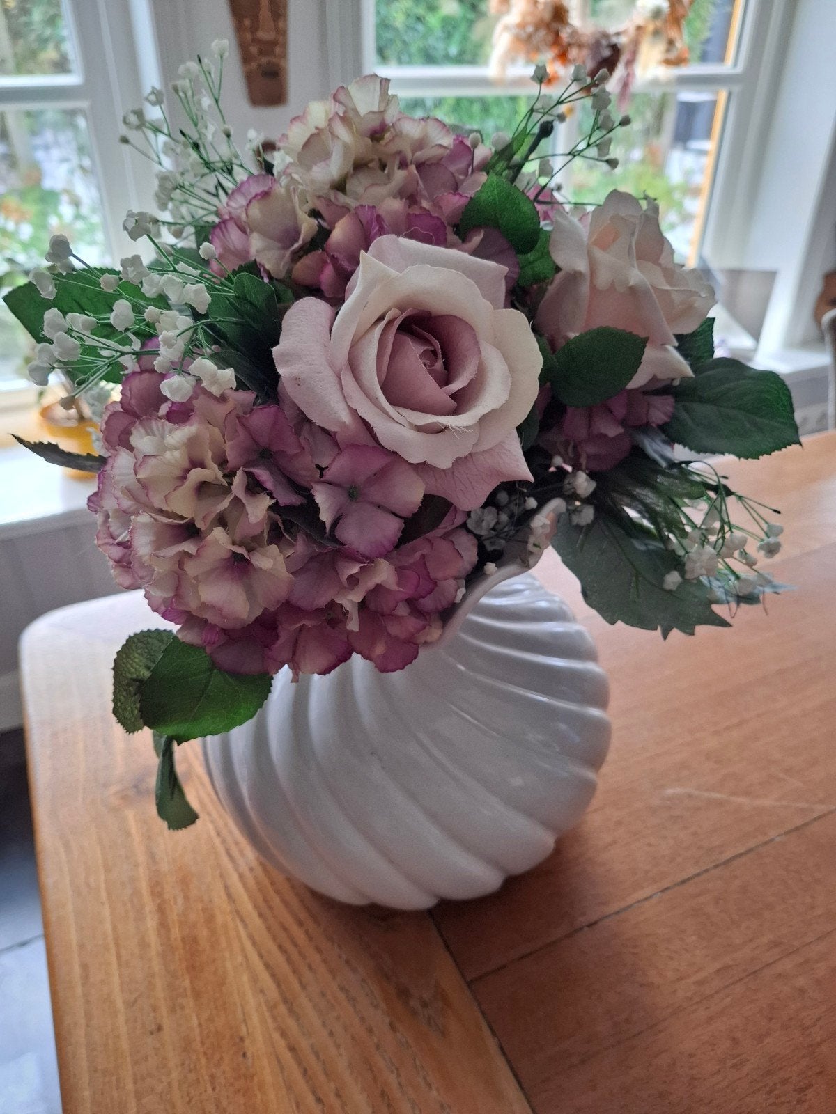 vaas met zijden bloemen, Huis en Inrichting, Ophalen