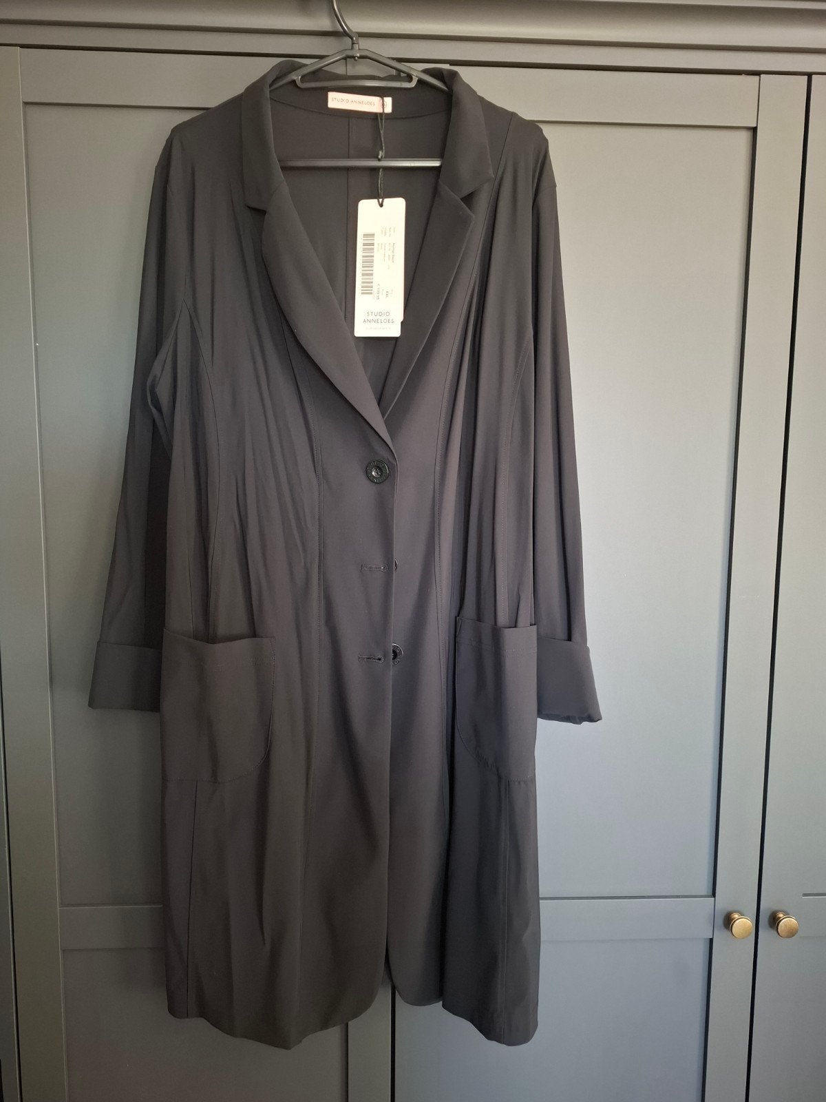 Zwarte lange blazer/jas van Studio Anneloes, Studio Anneloes, Zwart, Maat 46/48 (XL) of groter, Nieuw