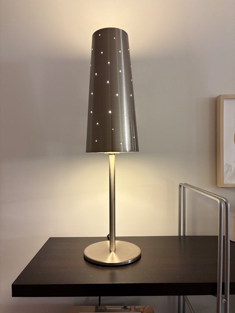 Vintage chrome design IKEA Tallvik lamp rvs, 60 cm, IKEA, Metaal, E27 (groot)