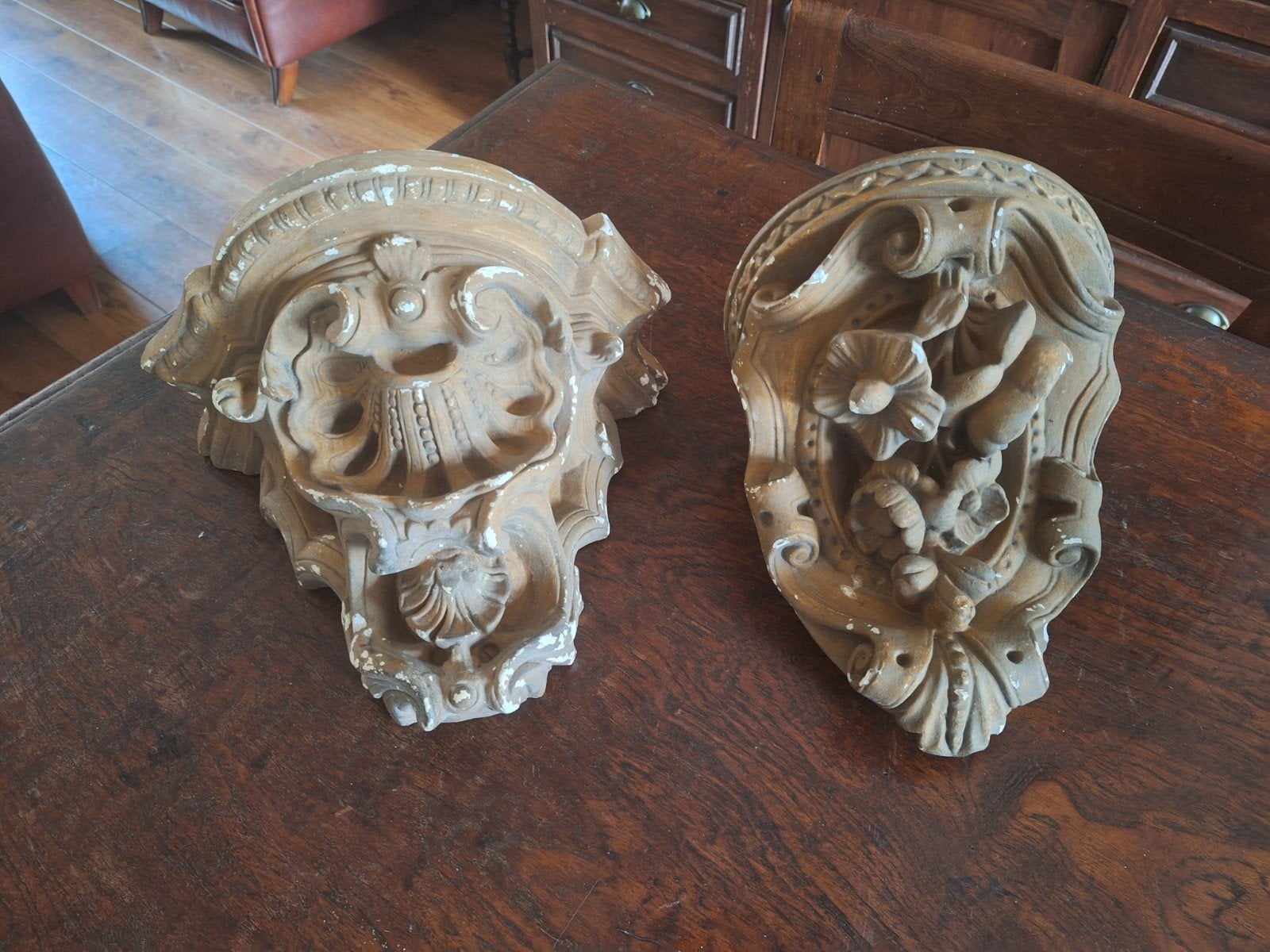 OPHEFFING...Oude Teracotta Console/Wandplateau, Ophalen of Verzenden