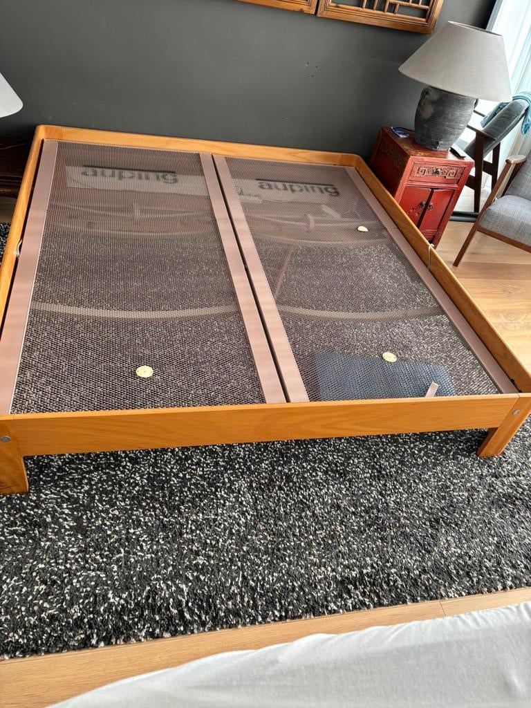 Auping auronde beukenhout, Ophalen, Beige, Tweepersoons, Auping auronde