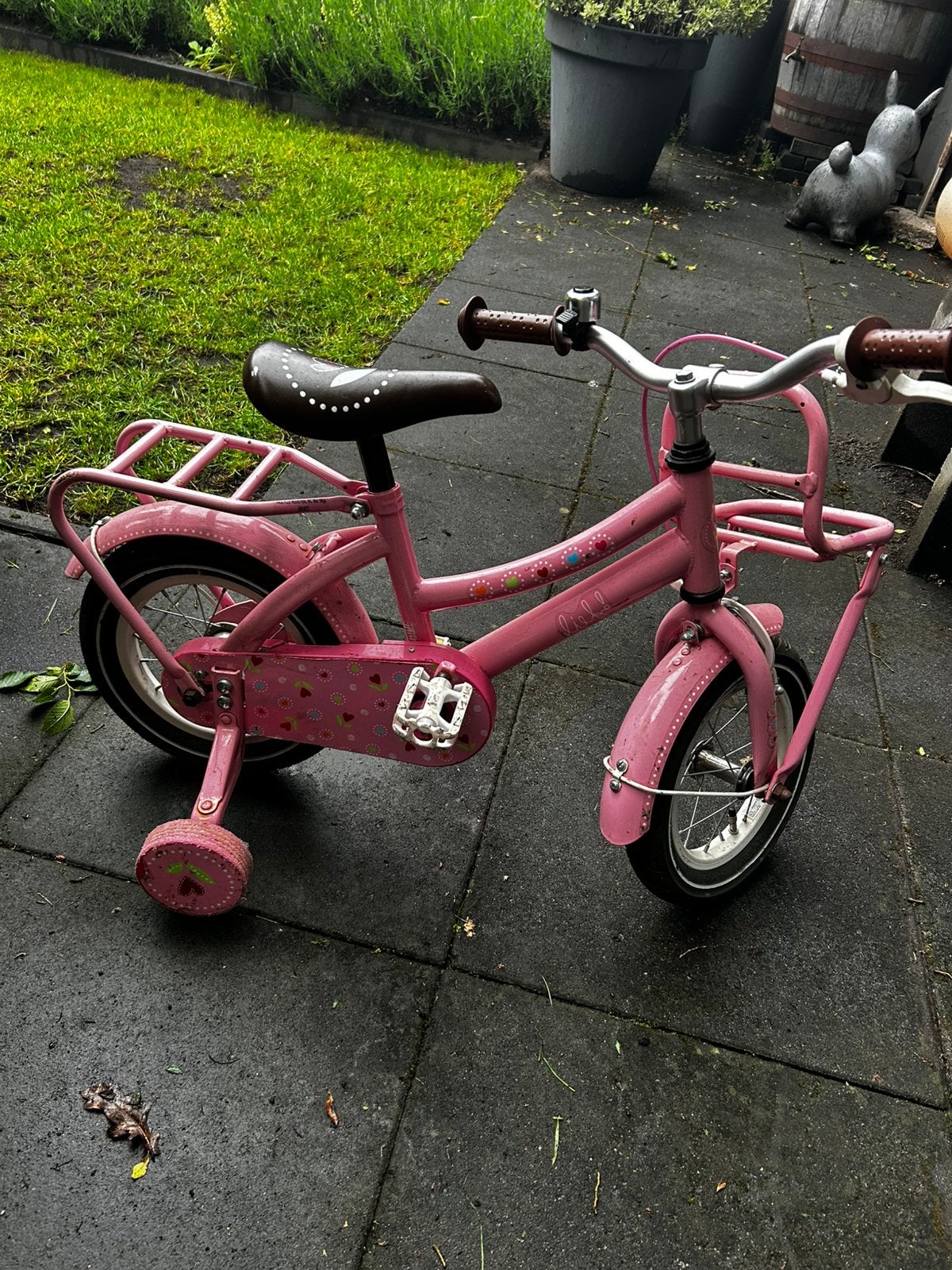 Kinderfiets met verwijderbare zijwielen, Ophalen, Gebruikt, 16 tot 20 inch