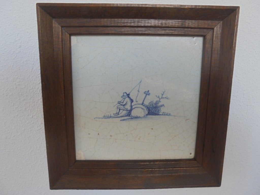 Oude tegel  18e Eeuw Visser, Ophalen of Verzenden