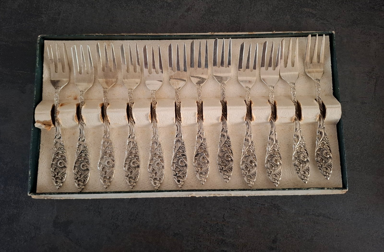 Gero verzilverde taartvorkjes model 635, 12 stuks, Antiek en Kunst, Ophalen of Verzenden