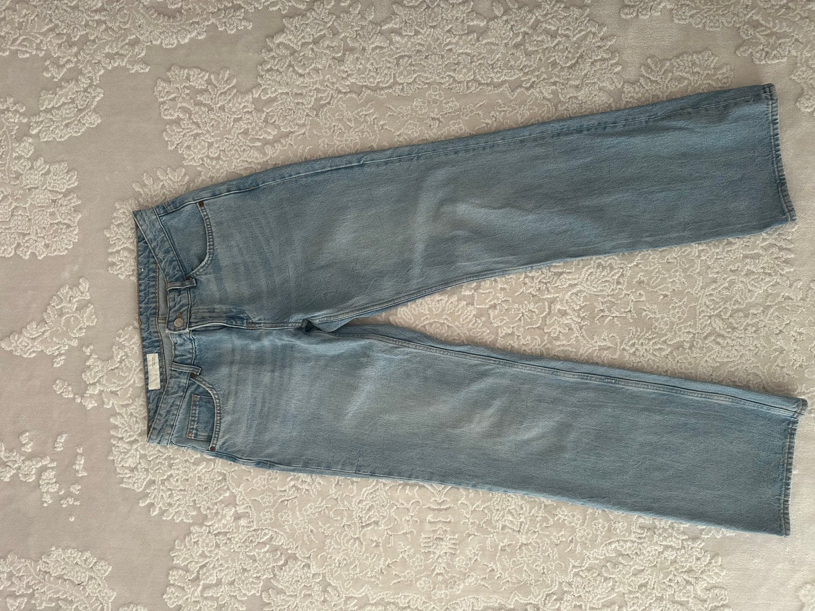 ZARA blauwe Jeans midwaist full length Maat 40, Kleding | Dames, Ophalen of Verzenden, Zo goed als nieuw, Blauw, W30 - W32 (confectie 38/40)