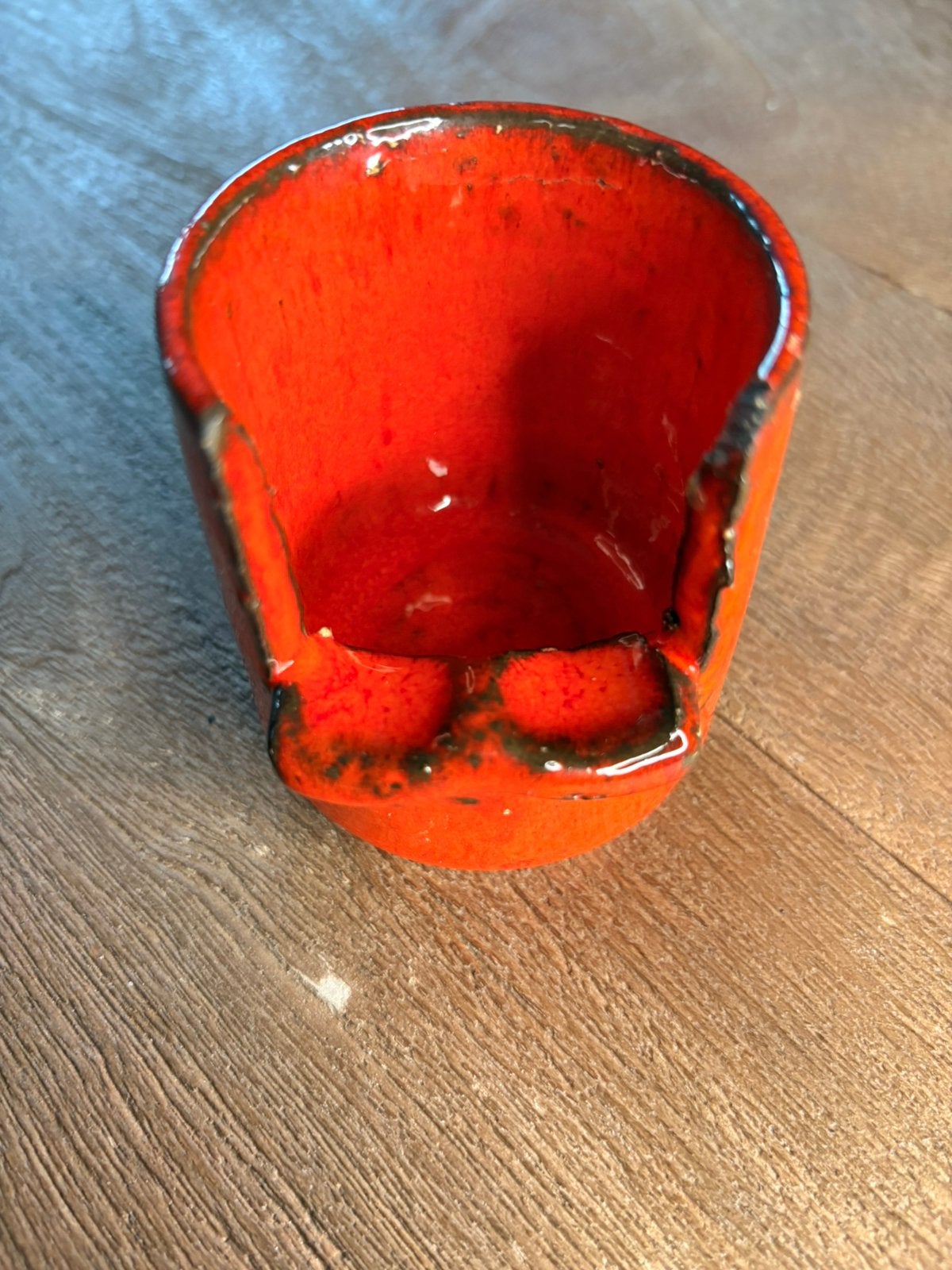 Vintage Oranje Keramische Asbak – Jaren 70 Retro / Pop-Art, Ophalen of Verzenden