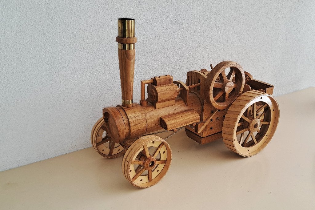 houten stoomtractor, Hobby en Vrije tijd, Overige merken, Ophalen of Verzenden, Zo goed als nieuw, Groter dan 1:32