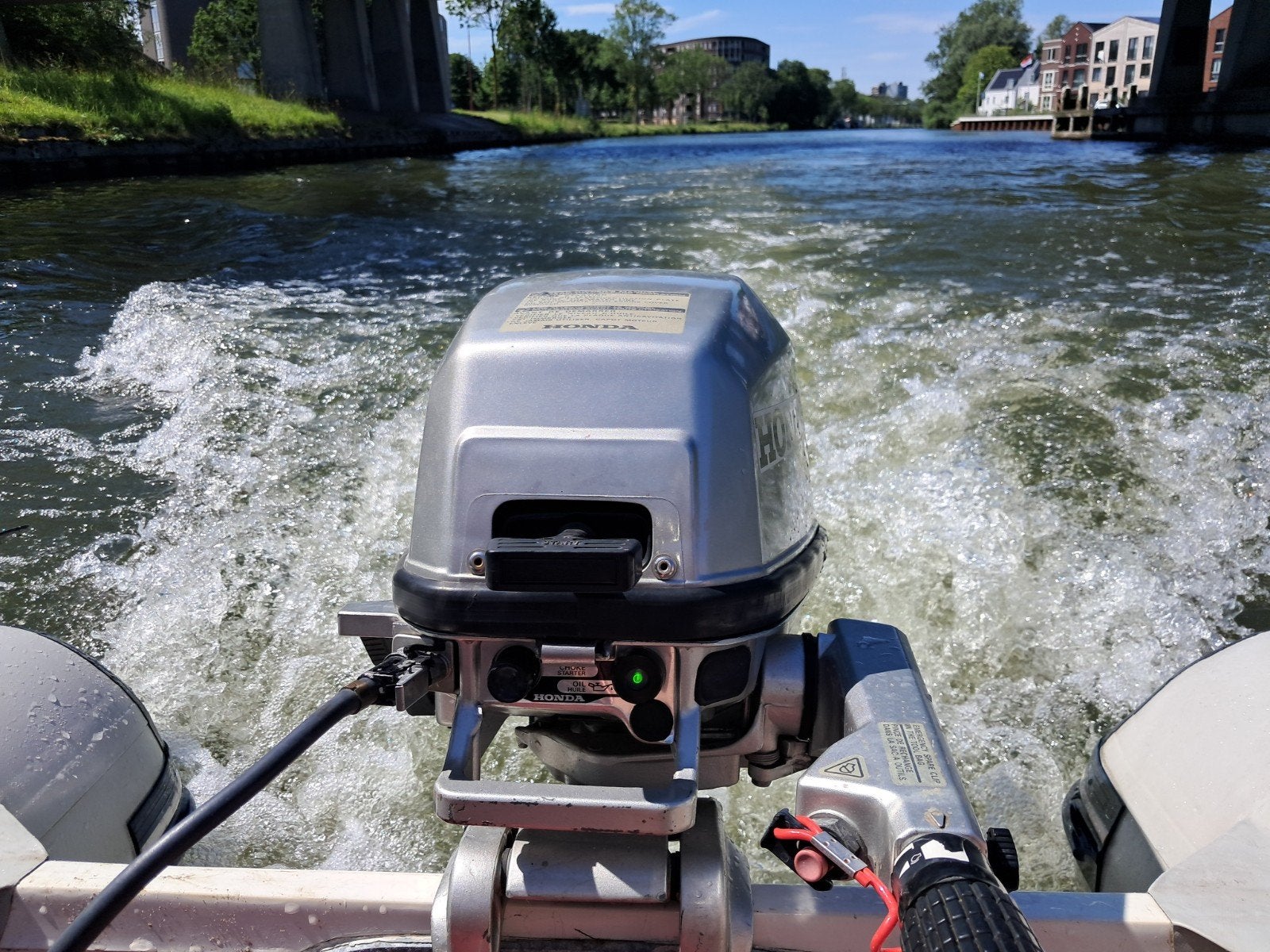 Rib met Honda 5 pk 4 takt buitenboordmotor, Watersport en Boten, Ophalen, Zo goed als nieuw