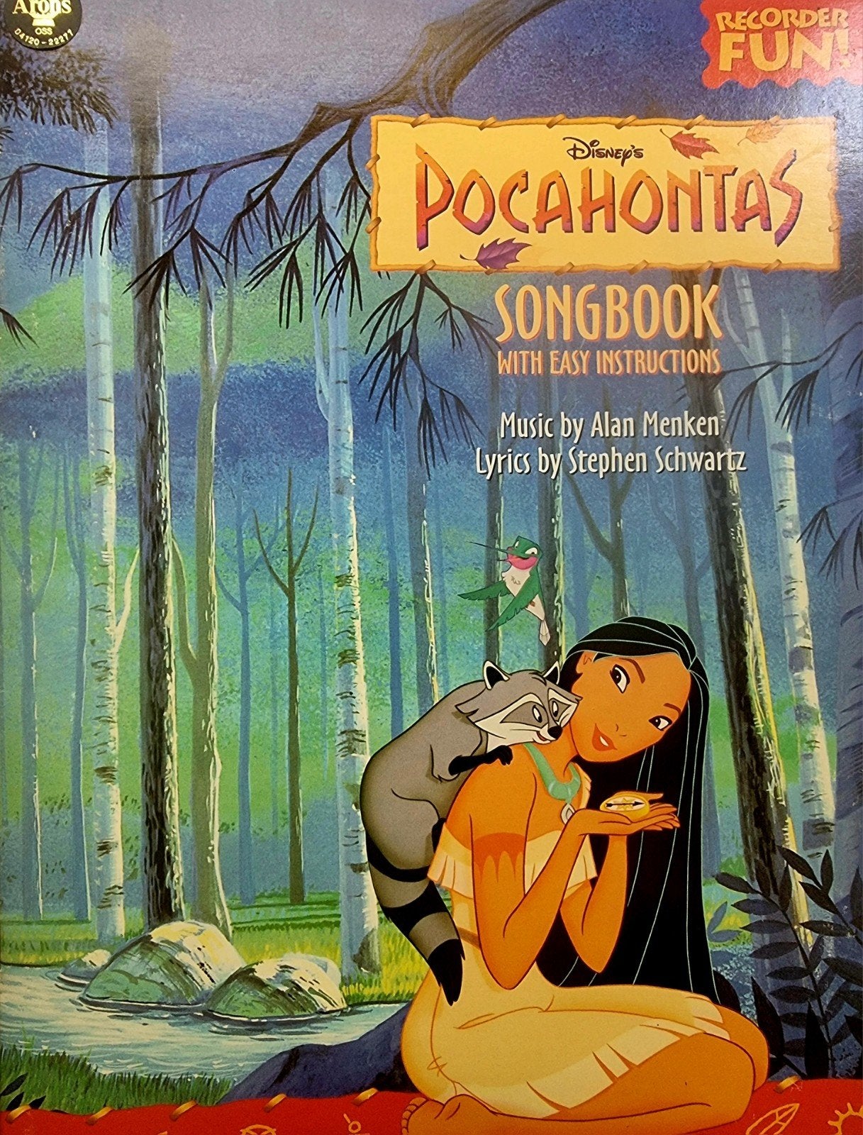 Pocahontas Songbook met bladmuziek voor blokfluit. Bl20, Gebruikt, Verzenden, Filmmuziek en Soundtracks, Thema