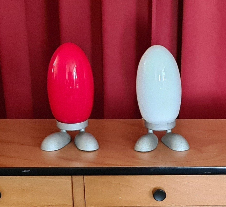 Ikea Fjorton Dino Egg lamp '90 vintage, Vintage, Ophalen of Verzenden, Zo goed als nieuw, Rood