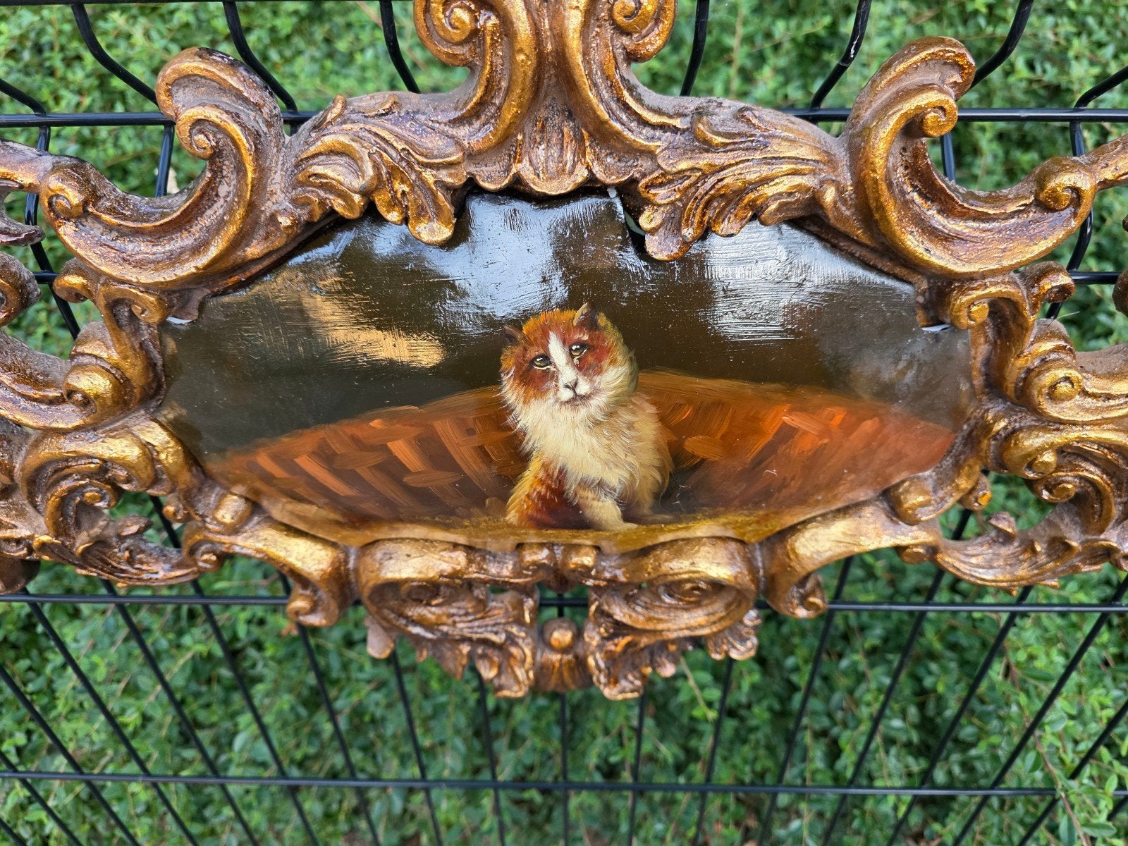 katten schilderij barok stijl echt geschilderd antiek item, Ophalen of Verzenden
