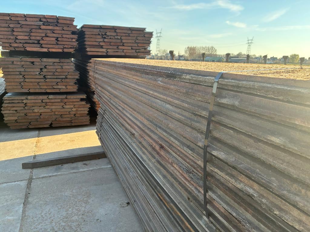 Gebruikte hardhouten Damwandplanken, gerecycled azobe, Doe-het-zelf en Verbouw, Hout en Planken, Ophalen, Gebruikt, Plank, Overige houtsoorten