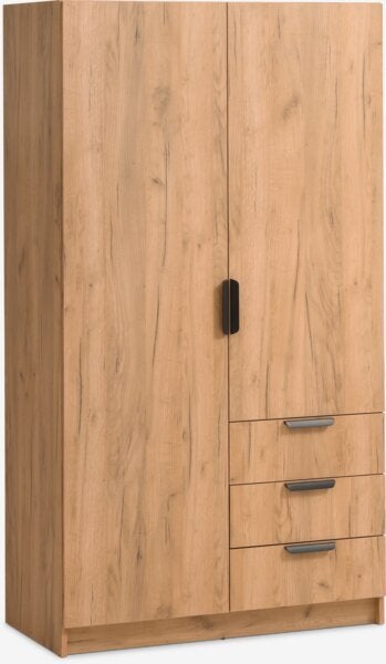 Kledingkast Jysk Jenslev - 1,5 jaar oud, Japandi, Eikenhout, 50 tot 100 cm, Zo goed als nieuw