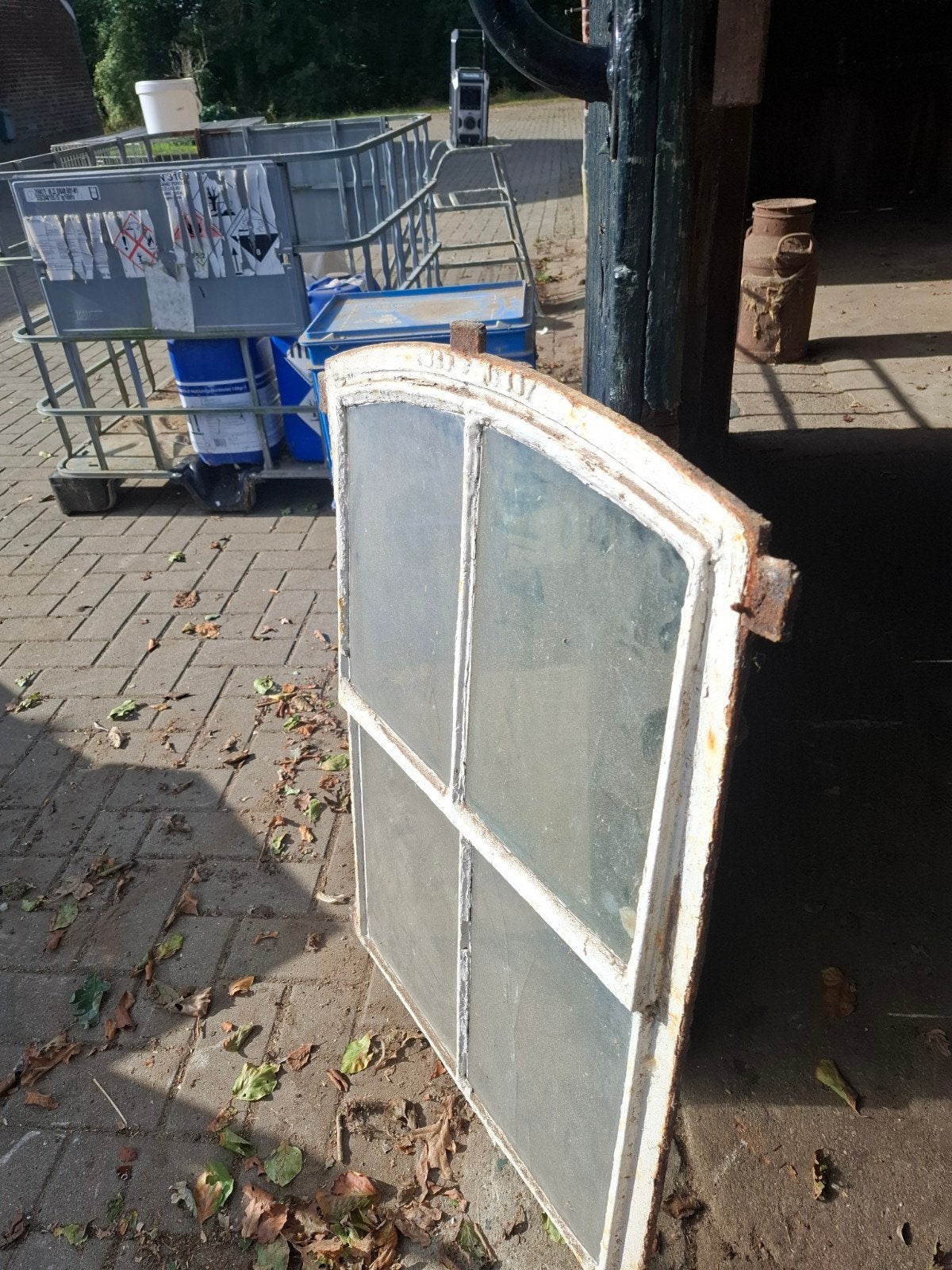 Antiek gietijzeren stalraam - Uniek en decoratief, Antiek en Kunst, Ophalen of Verzenden